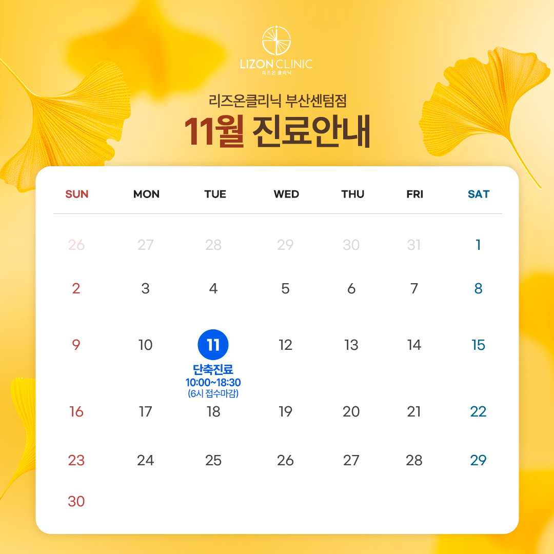 2025년 11월 진료휴진 안내